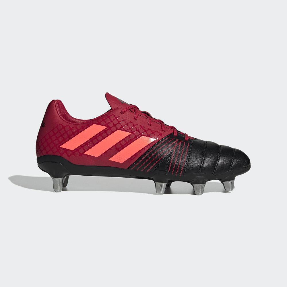 Adidas Men's Kakari Soft Ground Rugby Boots Black/Coral/Deep Red Ireland EF3397